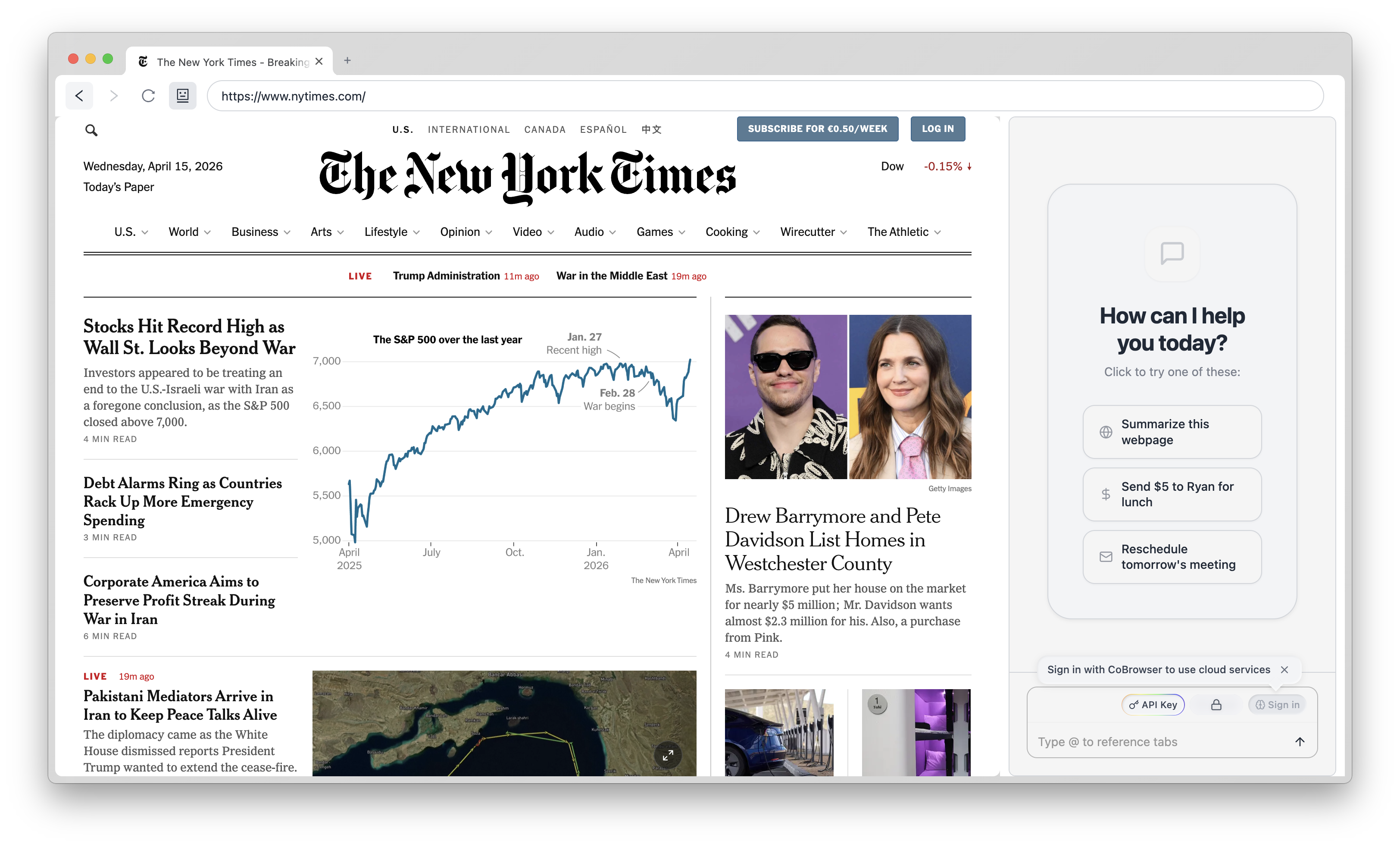 Browsing with AI assistant